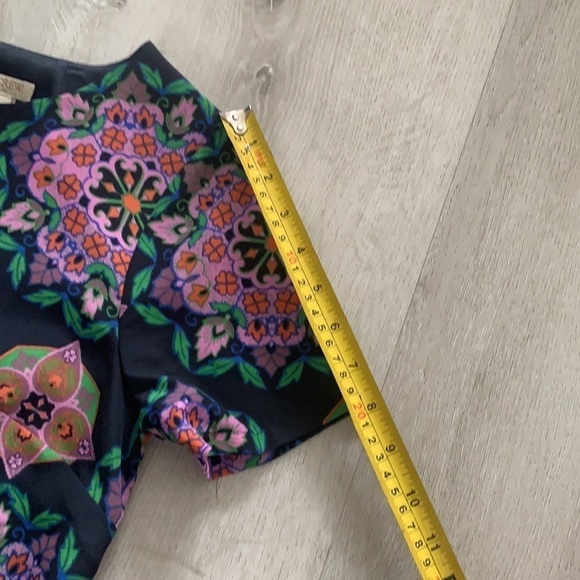 J. Crew Factory Navy purple Floral Shift Dress Sz 2 career or casual midi party - Picture 11 of 12